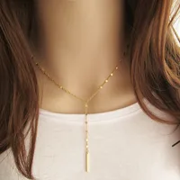 Geometric Y-shaped Long Pendant  Stainless Steel Necklace Women's Necklace main image 1