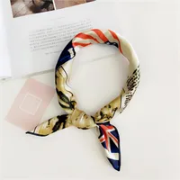 Women's Simple Style Stripe Polka Dots Chains Print Satin Silk Scarf sku image 34