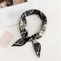 Women's Simple Style Stripe Polka Dots Chains Print Satin Silk Scarf sku image 14