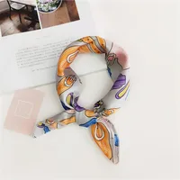 Women's Simple Style Stripe Polka Dots Chains Print Satin Silk Scarf sku image 30