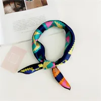 Women's Simple Style Stripe Polka Dots Chains Print Satin Silk Scarf sku image 35