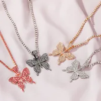 Fashion  Rhinestone Butterfly Pendant Necklace Hip Hop Jewelry  Choker main image 3