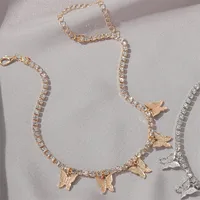 Fashion  Rhinestone Butterfly Pendant Necklace Hip Hop Jewelry  Choker main image 4