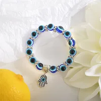 Retro Blue Eye Bead Fatima  Fashion Evil Eye Bracelet Wholesale main image 5