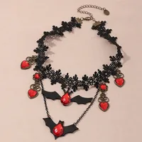 Fashion Creative Lace Exquisite Halloween Lace Bat Necklace Wholesale main image 3