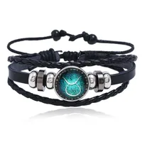 Leather Fashion Geometric Bracelet  (aries) Nhpk2027-aries sku image 7