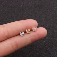 Ear Cartilage Rings & Studs Lady Flower 316 Stainless Steel  Copper main image 4