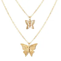 Butterfly Star Pendant Creative Retro Alloy Metal Multilayer Clavicle Chain Necklace Wholesale main image 1