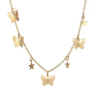 Butterfly Star Pendant Creative Retro Alloy Metal Multilayer Clavicle Chain Necklace Wholesale main image 3