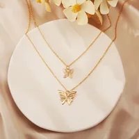 Butterfly Star Pendant Creative Retro Alloy Metal Multilayer Clavicle Chain Necklace Wholesale main image 4
