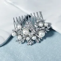 Fashion Retro Rhinestone Insert Comb Size Pearl Personality Plate Hair Comb Accessories main image 1
