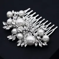 Fashion Retro Rhinestone Insert Comb Size Pearl Personality Plate Hair Comb Accessories main image 3