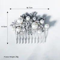 Fashion Retro Rhinestone Insert Comb Size Pearl Personality Plate Hair Comb Accessories main image 4