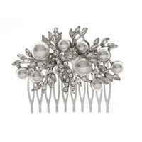 Fashion Retro Rhinestone Insert Comb Size Pearl Personality Plate Hair Comb Accessories main image 5