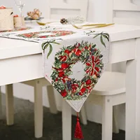 New Christmas Decoration Knitted Cloth Table Runner Creative Christmas Table Decoration sku image 1