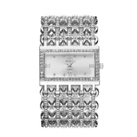 Fashion Temperament Rectangular Steel Band Ladies Bracelet Diamond Wide Strap Quartz Watch main image 3