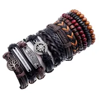Vintage Cowhide Creative Gift Woven Men's Hip-hop Bracelet Combination Set main image 1