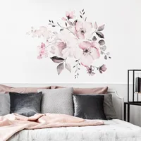 New Wall Sticker 30 Specifications Watercolor Pink Flower Group Home Background Decoration Can Be Removed main image 2