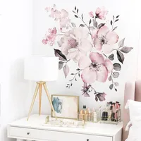 New Wall Sticker 30 Specifications Watercolor Pink Flower Group Home Background Decoration Can Be Removed main image 3