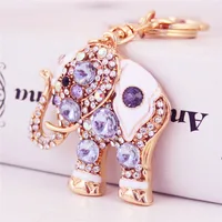 Korean  Creative   Gemstone Elephant Keychain main image 3