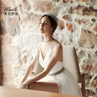 Wild Ribbon Bridal Belt Rhinestone Hand-sewn Girdle Wedding Dress Accessories Jewelry main image 2