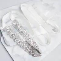 Wild Ribbon Bridal Belt Rhinestone Hand-sewn Girdle Wedding Dress Accessories Jewelry main image 3
