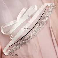 Wild Ribbon Bridal Belt Rhinestone Hand-sewn Girdle Wedding Dress Accessories Jewelry main image 4