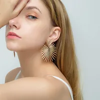 Fashion New Exaggerated  Alloy Golden Earrings  Wholesale main image 1