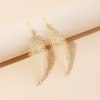 Hot Selling Fashion Personality Retro Leaf  Golden Leaf Earrings Wholesale main image 1