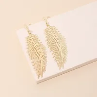 Hot Selling Fashion Personality Retro Leaf  Golden Leaf Earrings Wholesale main image 3
