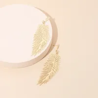 Hot Selling Fashion Personality Retro Leaf  Golden Leaf Earrings Wholesale main image 4