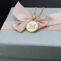 Titanium Steel 18K Gold Plated Simple Style Plating Inlaid Shell Letter Necklace main image 5