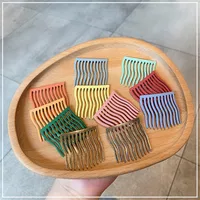 Colorful Metal Hair Comb Hair Comb Bangs Comb Hairpin Hair Ornaments Korean Ins Simple Net Red Top Hair Clip Headdress main image 1