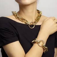 New Fashion Exaggerated Exaggerated Clavicle Chain Necklace Bracelet  Set main image 1