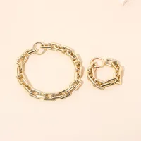 New Fashion Exaggerated Exaggerated Clavicle Chain Necklace Bracelet  Set main image 5