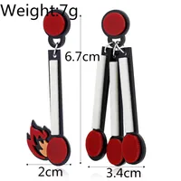 Exaggerated Acrylic Parrot Cat Avocado Tape Egg Match Jellyfish Blade Cigarette Butt Flamingo Earrings sku image 18