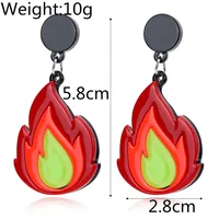 Exaggerated Acrylic Parrot Cat Avocado Tape Egg Match Jellyfish Blade Cigarette Butt Flamingo Earrings sku image 6