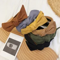Simple Velvet Bow Headband Rabbit Ears Wide-brimmed Suede Headband main image 2