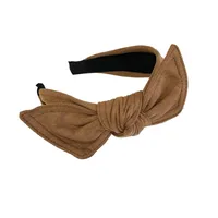 Simple Velvet Bow Headband Rabbit Ears Wide-brimmed Suede Headband main image 5