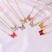 Simple Style Butterfly Artificial Crystal Alloy Plating Women's Necklace main image 5