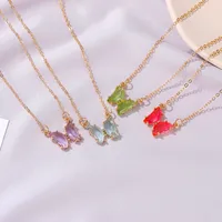 Simple Style Butterfly Artificial Crystal Alloy Plating Women's Necklace main image 3