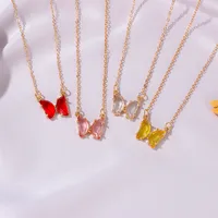 Simple Style Butterfly Artificial Crystal Alloy Plating Women's Necklace main image 2