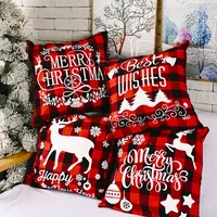 Christmas Ornaments Creative Linen Plaid Pillowcase Christmas Elk Pillowcase main image 1