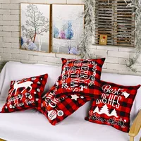 Christmas Ornaments Creative Linen Plaid Pillowcase Christmas Elk Pillowcase main image 2