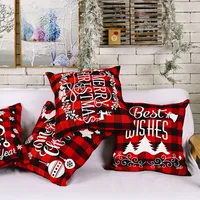 Christmas Ornaments Creative Linen Plaid Pillowcase Christmas Elk Pillowcase main image 3