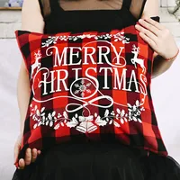 Christmas Ornaments Creative Linen Plaid Pillowcase Christmas Elk Pillowcase main image 4