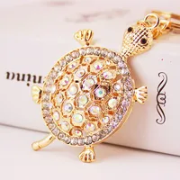 Creative Cute Diamond Crystal Turtle Car Keychain main image 1