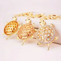 Creative Cute Diamond Crystal Turtle Car Keychain main image 2