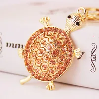 Creative Cute Diamond Crystal Turtle Car Keychain main image 3