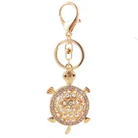 Creative Cute Diamond Crystal Turtle Car Keychain main image 5